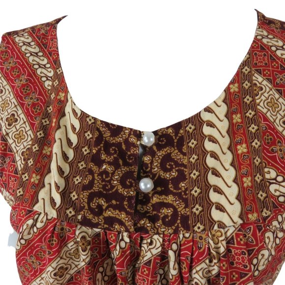 Vintage Handmade Hawaiian House Patio Dress Muumuu M Sleeveless Knee Length - Picture 5 of 10